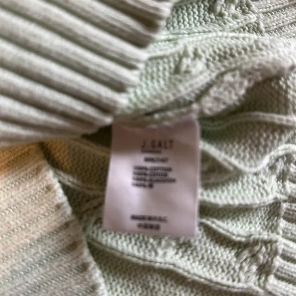 J. Galt Woman’s Cable Knit Vest in Light Green Color Size Small - Picture 5 of 10